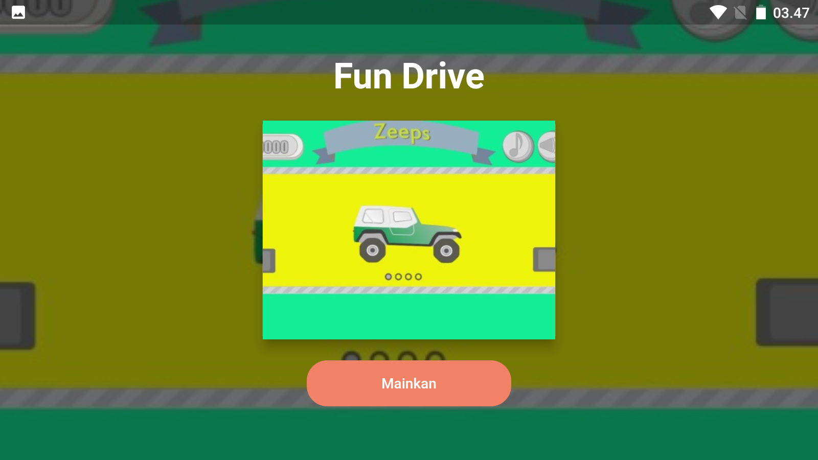 Screenshot proyek Fun Drive dan Mini Games